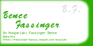 bence fassinger business card